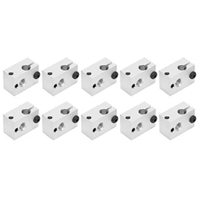 Imagen de bloque calefactor V6 para calentador de boquilla aluminio compatible con sensor Pt100 silicona