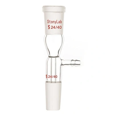 Imagen de stonylab Adaptador de Extracción Vacío Vidrio, Recto, Vástago Corto con 24/40 Juntas