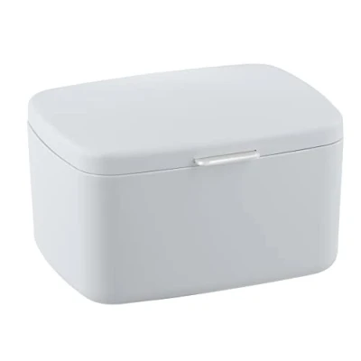 Imagen de WENKO Caja de baño con tapa Barcelona Blanco cesta almacenaje, para el tapa, absolutamente irrompible