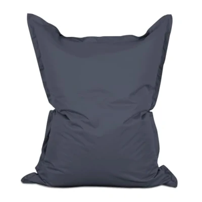 Imagen de Lumaland Puff Pera Otomano Gigante XXL 380l con Relleno Incluido Sillón Relax Impermeable para Interior y Exterior Mueble Ideal Salón, Jardin Terraza 140 x 180 cm / Gris Acero