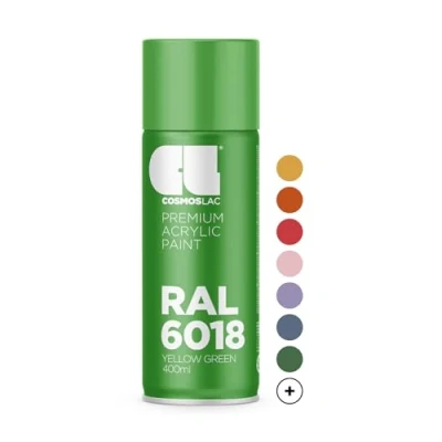 Imagen de CL COSMOS LAC SPRAY PREMIUM ACRYLIC BRILLANTE RAL 400 ML 6018 Verde amarillento