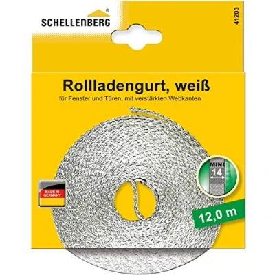 Imagen de Schellenberg 41203 Correa de persiana (14 mm, 12 m), color blanco