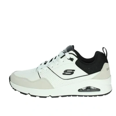 Imagen de Skechers Retro One, Zapatillas Hombre, Cuero Blanco Duraleather Malla Negra, 39.5 EU