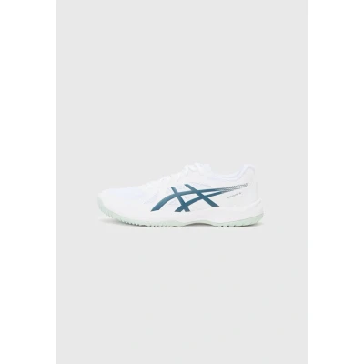 Imagen de Asics Upcourt Zapatillas de balonmano, Hombre, Talla: 48, White/tranquil teal Piel imitación/tela