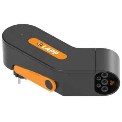 Imagen de LAPP MOBILITY Adaptador Portátil para Cables de Carga Schuko a tipo 2 IP44 Modo 2, 10A, 2,3 kW, Conector Cable Vehículo Eléctrico, C y F Enchufe Negro