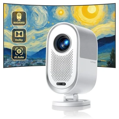 Imagen de Proyector [AI Auto/Dolby] 33000Lúmenes 4k Soporte Auto Focus/Keystone, WiFi6 Bluetooth portatil Full HD 1080P Totalmente Sellado Altavoz 20W Zoom 50%, para iOS/Android