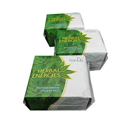 Imagen de Compresas sanitarias para mujer TianDe con fitomembrana a base de hierbas la menstruación, 61902 TianDe, 3x8 uds., Las toallas brindan una sensación seguridad y comodidad
