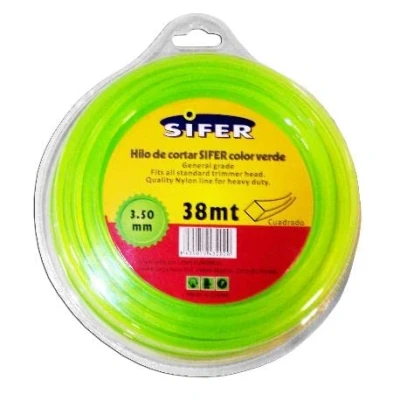 Imagen de Sifer hilo desbrozadora verde cuadrado 3.50 mmx 38 mt 48222073