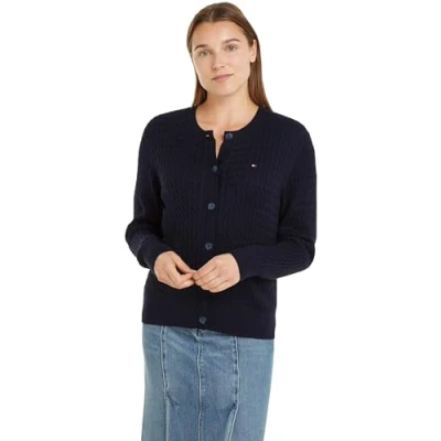 Imagen de Tommy Hilfiger Cable Cardigan Chaqueta de punto, Mujer, Talla: XL, Desert sky