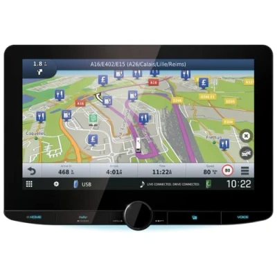 Imagen de Sistema de navegación/Receptor Multimedia AV Digital con Wi Fi Intergrado, Pantalla HD 10,1 Pulgadas, Conexiones inalámbricas para Smartphones y Radio Dab+ KENWOOD DNR992RVS