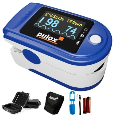 Imagen de Pulox PO 200A Oxímetro de pulso con función alarma y tono pulso, incluye accesorios