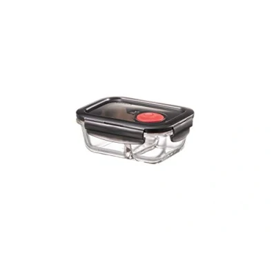 Imagen de Lock &amp; Fiambreras de cristal rectangulares con tapa y bandeja para horno, microondas congelación, 320 ml