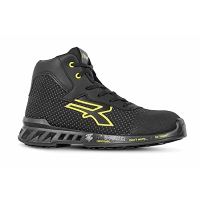 Imagen de U Power RV10014 Linea RED LEVE Modelo JOE Zapatos de Seguridad Altos, S3 SRC CI ESD, Negro/Amarillo, 44 Tamaño
