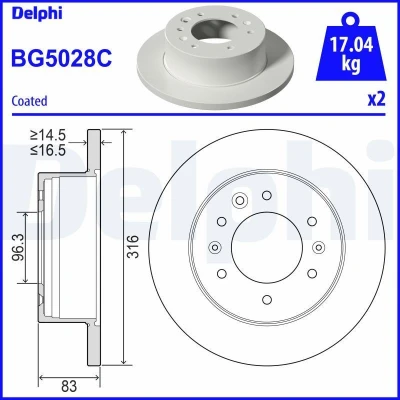 Imagen de Disco de freno DELPHI BG5028C