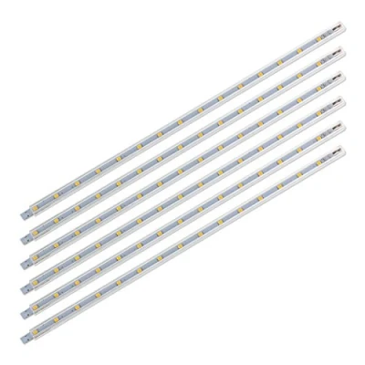 Imagen de SEBSON® LED Bajo Mueble 30cm, Set de 6, Tiras Luz con Enchufe e Interruptor 12V, Blanco Cálido 3000K, 1,8W Equivale a 15W, 190lm, IP20, 8,8x6,7x300mm
