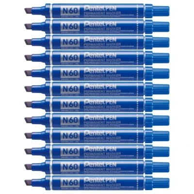 Imagen de Pentel Permanent Marker Marcador (Azul), 12 piezas