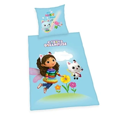Imagen de Herding Gabby&#039;s Dollhouse Juego de Funda edredón y Almohada (80 x 80 cm, nórdica 135 200 Cierre Cremallera, algodón)