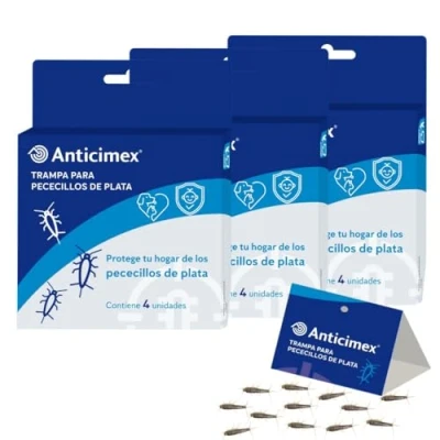 Imagen de Trampas para Pececillos de Plata 12 Unidades sin Insecticida Trampa Adhesiva Silverfish y Lepismas Elimina Peces Veneno, Segura Eficaz ANTICIMEX