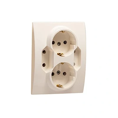 Imagen de Enchufe Schuko de 4 enchufes empotrables (IP20), color crema
