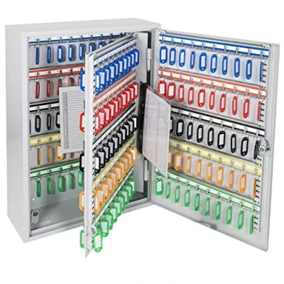 Imagen de HMF 135200 07 Armario para Llaves (200 Ganchos Ajustables, 55 x 38 14 cm), Color Gris