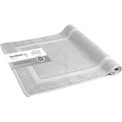 Imagen de herzbach home Alfombra de baño 100% algodón Alfombrilla Ducha 1000 g/m² Absorbente Lavable (Gris Plateado 60x100cm)