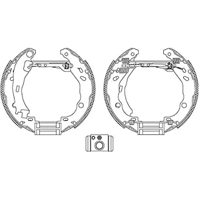 Imagen de HELLA Shoe Kit Pro 8DB 355 004 921 frenos, disco de tambor con cilindro freno rueda, accionador