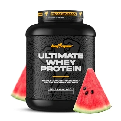 Imagen de BigMan Ultimate Whey 2kg (Sandia) Proteína Concentrada de Calidad Bcaa y Glutamina Gran Ganancia Muscular Recuperación Deportiva Tonificación