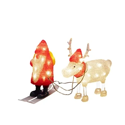 Imagen de Konstsmide LED 6239 103 Duendes navideños (acrílico, 40 diodos de luz Blanca cálida, 24 V, IP44), Cable Blanco