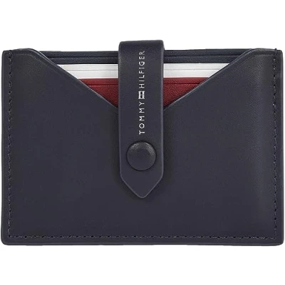 Imagen de Tommy Hilfiger Hombre Cartera Smooth Retractable Cc pequeña, Multicolor (Space Blue), Talla Única