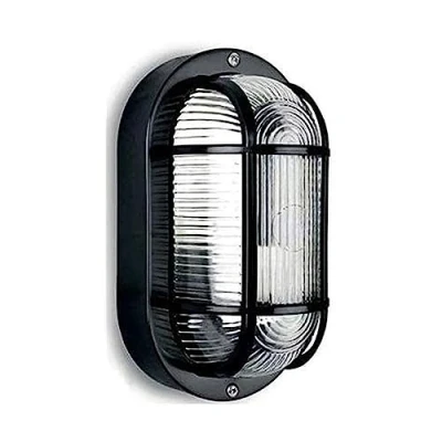 Imagen de APLIQUE IP54 OVAL NEGRO 1XE27 40W 20x11,3 CM MOD. OVALO TARRAGONA Ø27