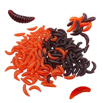 Imagen de Senven Artificial lombriz, Silicona Suave biomimética Cebo lombriz Señuelos Pesca Simulación Gusanos Rojos plástico Ambiente Verde Fuerte tentación Falso RedWorm 200Pcs