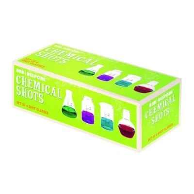 Imagen de MIXOLOGY Juego de 4 vasos chupito con forma tubos químicos