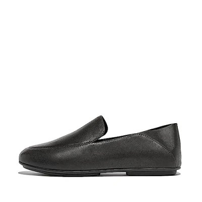 Imagen de Fitflop Allegro Crush Back Leather Loafers, Mocasín Plano Mujer, Todo Negro, 56 EU