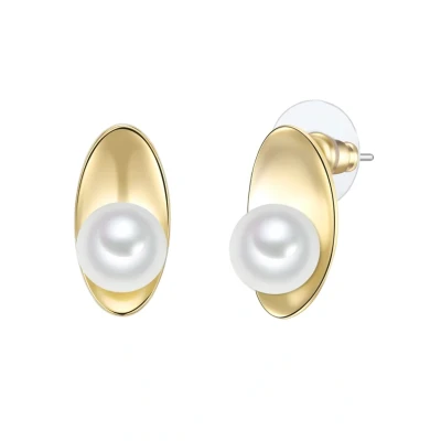 Imagen de Lulu &amp; Jane Muschelkernperle Pendientes, Mujer, Talla: One Size, Gelbgold