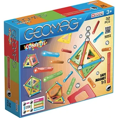 Imagen de Geomag Confeti Construcciones magnéticas y juegos educativos, Multicolor, 32 piezas (350)