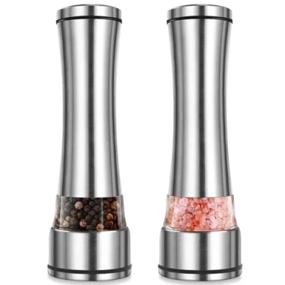 Imagen de Wantli Molinillo De Sal Y Pimienta, 2 Piece Pimentero Molinillo, Salero Pimentero, Para Moler Especias, Comino, Sésamo, Pimentón, Salt And Pepper Grinder Set, Pimienta