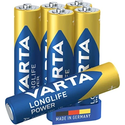Imagen de Varta pila Longlife Power AAA Micro LR03 (paquete de 6 unidades), alcalina «Made in Germany» Adecuado para juguetes, linternas, mandos y otros aparatos que funcionan con pilas