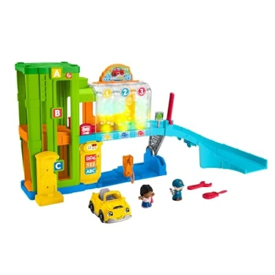 Imagen de Fisher Price Little People Taller de aprendizaje con luces y sonidos, Set juego 2 figuras accesorios, juguete para bebés +1 año, versión español + portugués italiano inglés (HYH57)