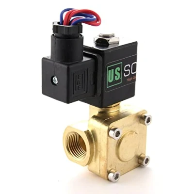 Imagen de U.S. Solid 230 VAC 1/2&quot; pulgada G Válvula solenoide eléctrica de Latón normalmente cerrada 0,1 16 bar, Agua Aire Aceite Diesel Viton Material del sello, Tipo piloto