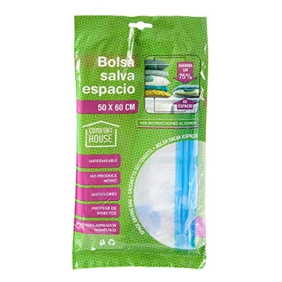 Imagen de COM FORT HOUSE Bolsas de Vacío para Ropa Paquete 6 unidades Cierre Hermético Sellado Impermeable Inflador Incluído (50cm x 60cm)