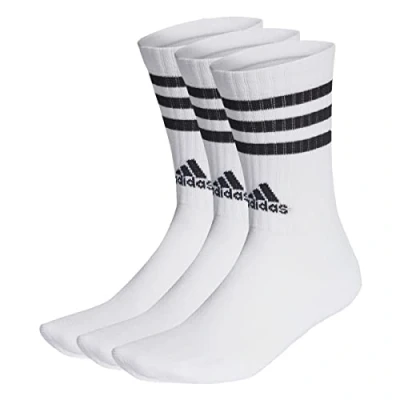 Imagen de adidas Unisex niños 3 Stripes Cushioned Crew Socks Pairs, White / Black, 4 5 Years