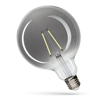 Imagen de NCC Licht Bombilla LED G125, 4,5 W = 29 W, E27, cristal ahumado, transparente, blanco neutro, 4000 K, 270
