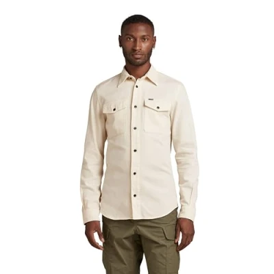 Imagen de G STAR RAW Camisa Marine Slim para Hombre, Beige (Ecru Gd D20165 7647 C487), L