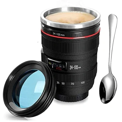 Imagen de SLOSH Taza Cafe para Llevar Camara Objetivo Lente Acero Inoxidable