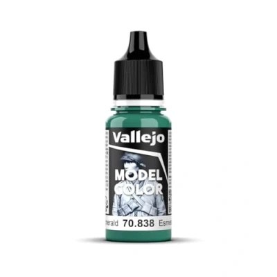 Imagen de Vallejo Model Color Pintura Acrílica Verde (Emerald) Acabado Mate, 18 ml. Autonivelante y Sistema BSL para Modelismo Figuras