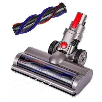 Imagen de Cepillo motorizado eléctrico Turbo compatible para Dyson V7 V8 V10 V11 V15 Cabezal Limpiador de con Luz Led y Ruedas Grandes Alfombras, Baldosas, Mármol,Pisos Duros Parquet
