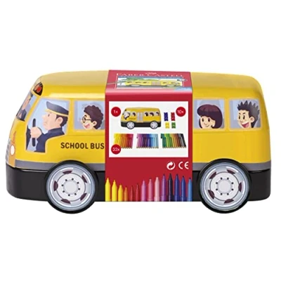 Imagen de Faber Castell 155532 Rotuladores Connector, caja metálica Bus con 33 lápices