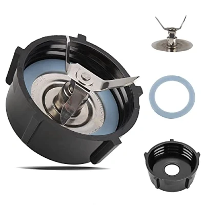 Imagen de Piezas Repuesto de Licuadora, Haofy Cuchilla Batidoras Acero Inoxidable 4 Puntas, Compatible con Licuadora Oster Osterizer, Base Tapa Inferior y Anillo Sellado Silicona