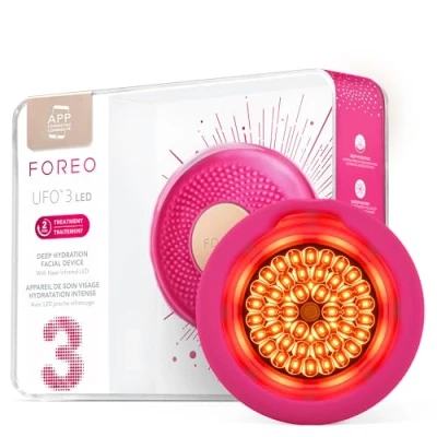 Imagen de FOREO UFO 3 LED, mascarilla facial 4 en 1, Hidratante facial, luz LED de espectro completo, Terapia tejido profundo NIR y roja, Termoterapia, Masajeador T Sonic, Conectado a app