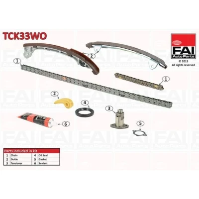 Imagen de FAI AutoParts TCK33WO Juego de Cadena distribución con juntas, sin ruedas dentadas Símplex, pasadores TOYOTA: RAV4 III SUV